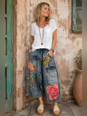 #1775 House of Jaded Gypsy Drifted Trail Harem Pants LIMITED EDITION